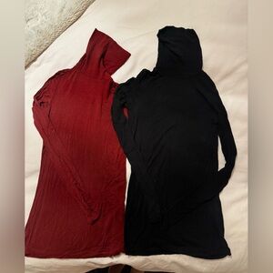 Wilfred Black and Red Sheer Turtlenecks- XS